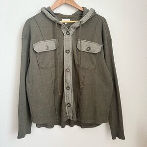 Earthbound Green Button Down Sweater - Medium
